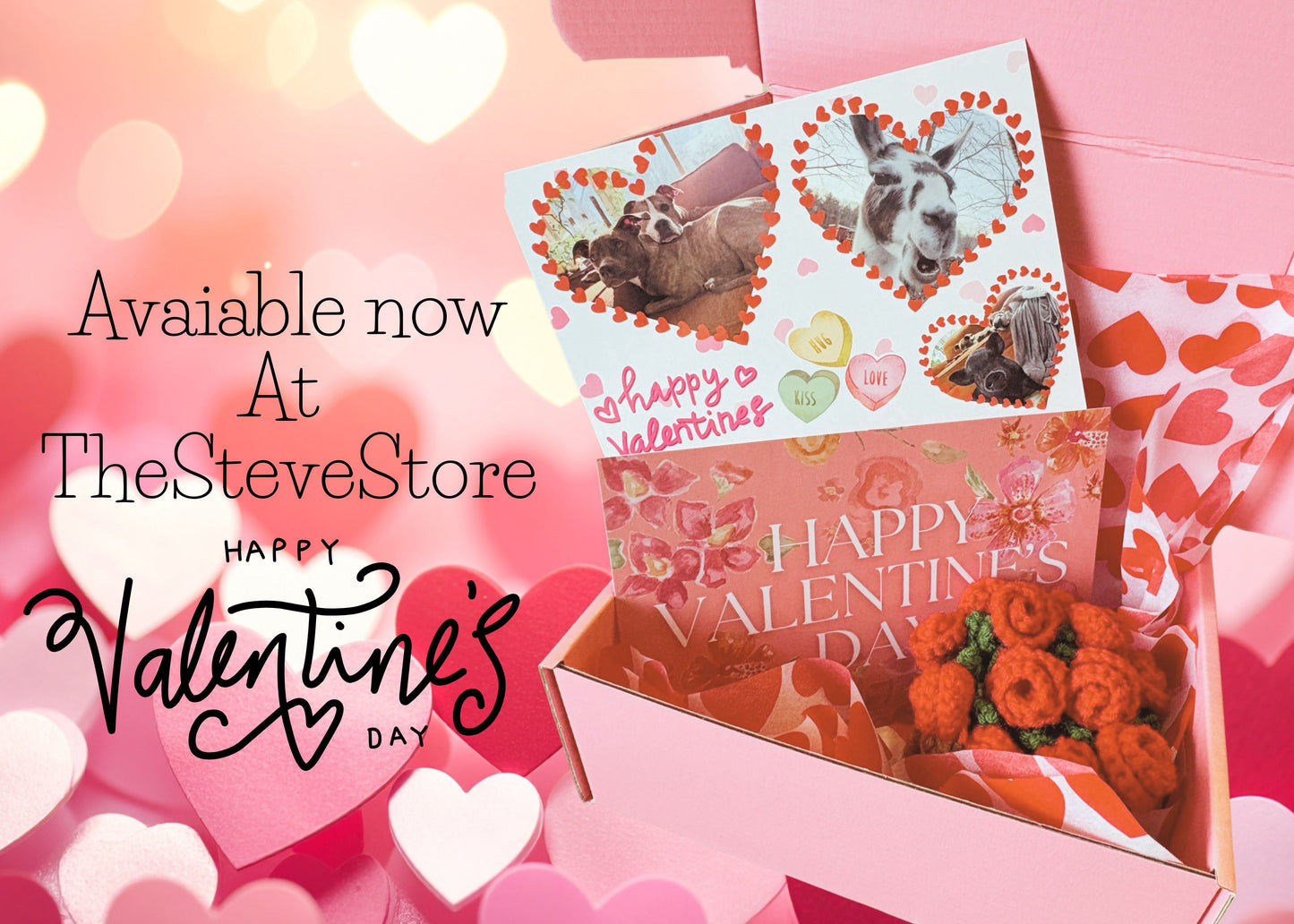 Valentines Day Card & Bouquet - Gift set