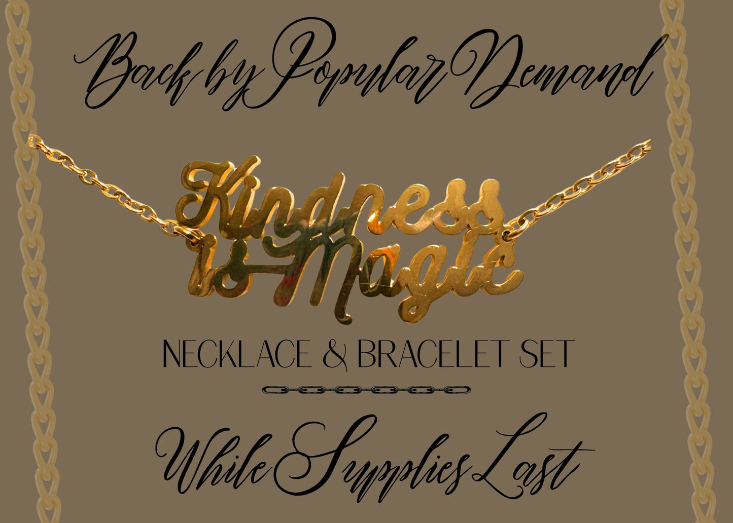 Gift Set -Kindness is Magic - Necklace and Bracelet
