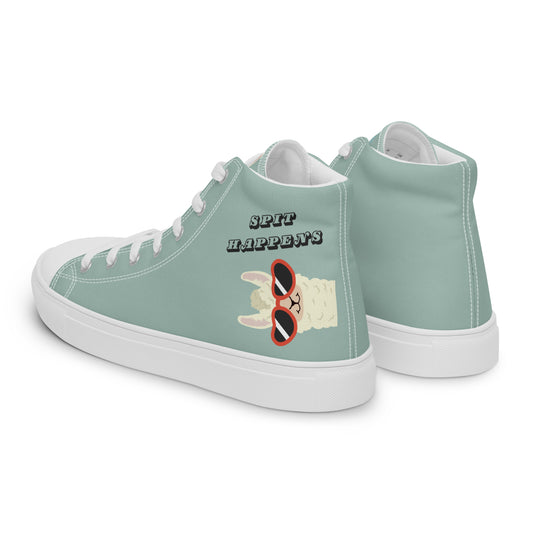 "Spit Happens" Men’s High-top Canvas Shoes